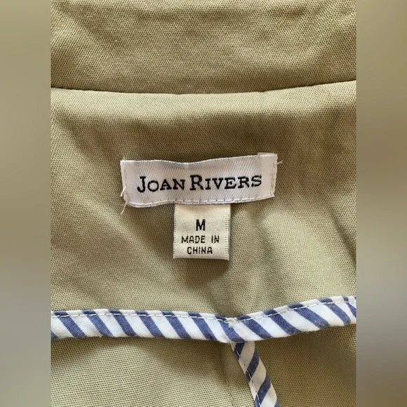 Joan Rivers (QVC) Double Breasted Short Trench Coat ~ Khaki Cotton ~ Size M - Picture 11 of 16